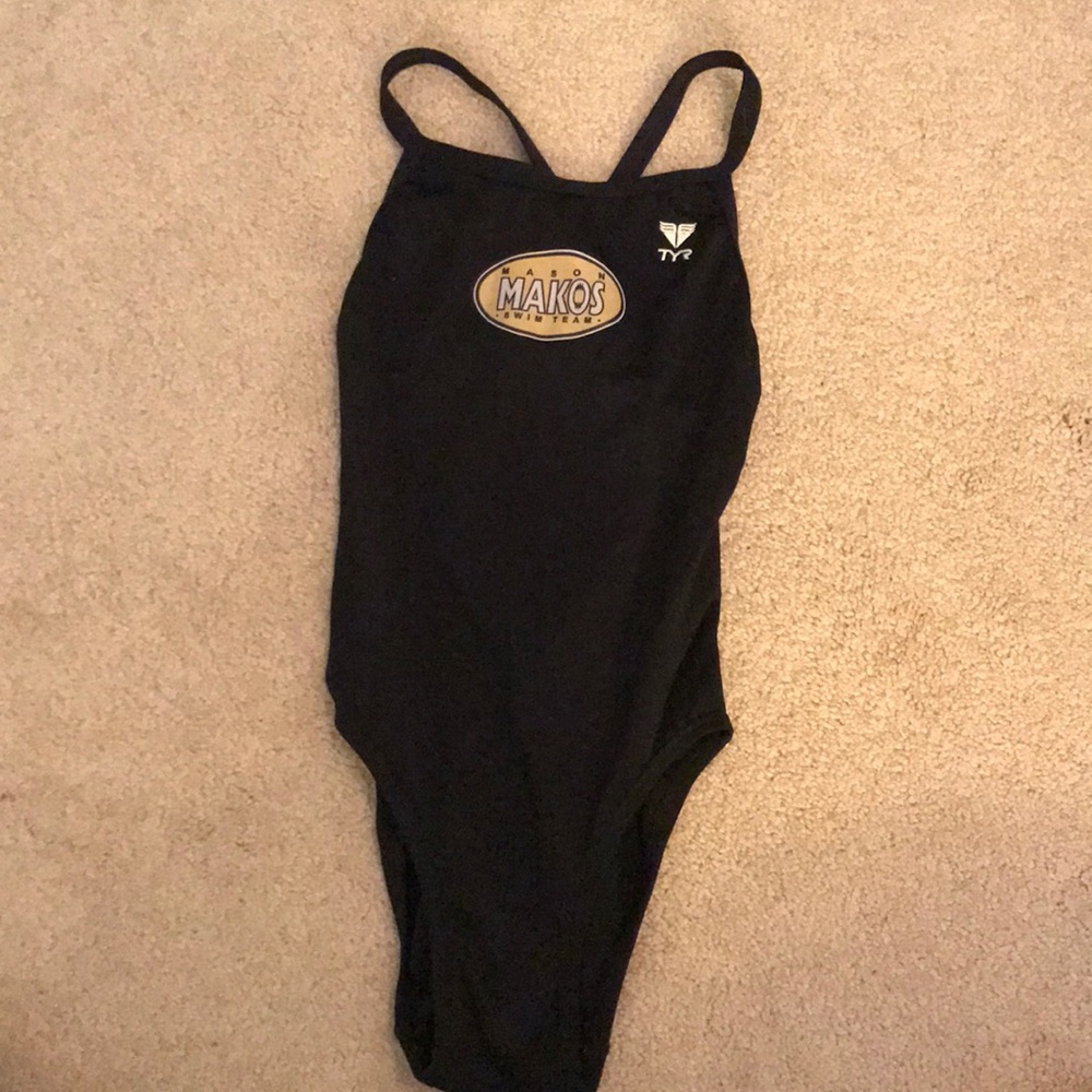 Black one piece swim suit